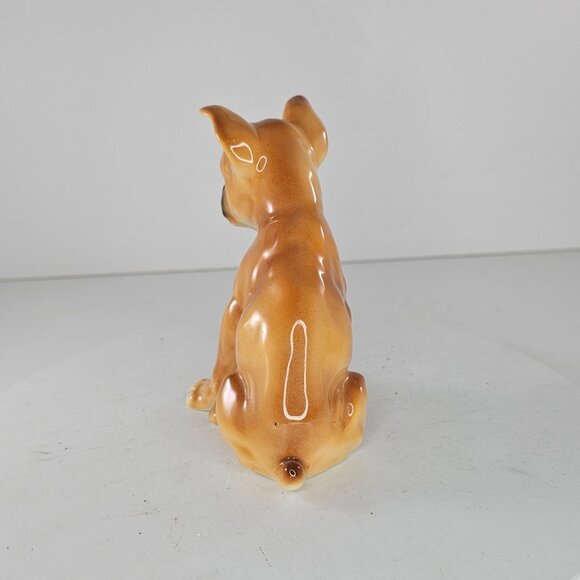 Vintage Boxer Dog Figurine Ceramic Collectible Statue Sitting Japan - Picture 5 of 8